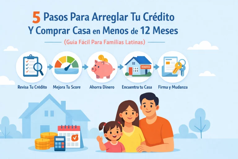 5 Pasos Para Arreglar Tu Crédito Y Comprar Casa en Menos de 12 Meses (Guía Fácil Para Familias Latinas)