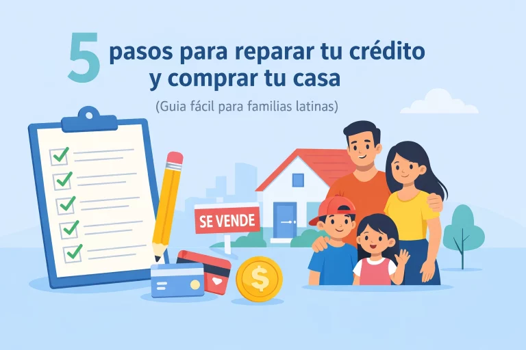 5 pasos para reparar tu crédito y comprar tu casa (Guía fácil para familias latinas)
