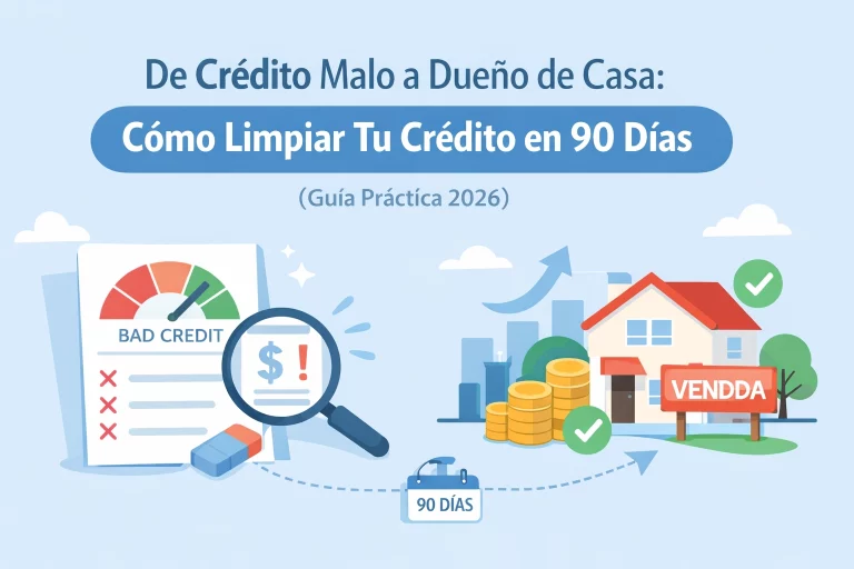 De Crédito Malo a Dueño de Casa: Cómo Limpiar Tu Crédito en 90 Días (Guía Práctica 2026)