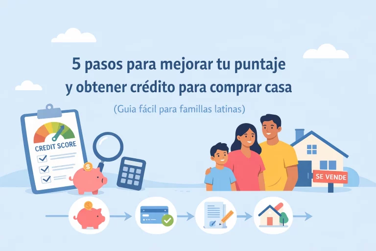 5 pasos para mejorar tu puntaje y obtener crédito para comprar casa (Guía fácil para familias latinas)