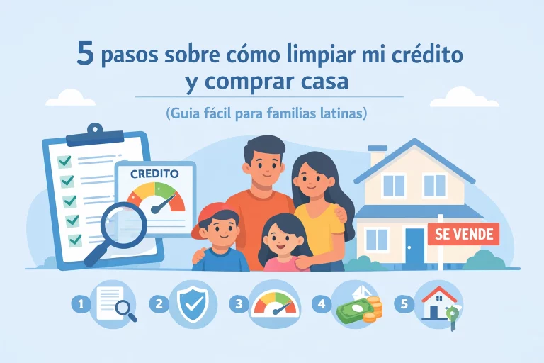 5 pasos sobre cómo limpiar mi crédito y comprar casa (Guía fácil para familias latinas)