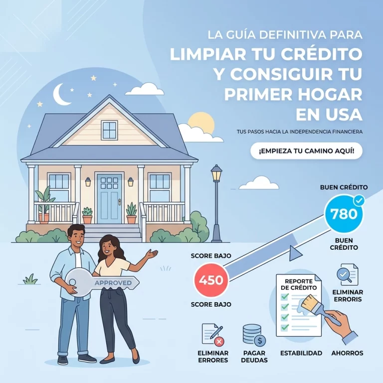 La guía definitiva para limpiar tu crédito y conseguir tu primer hogar en USA