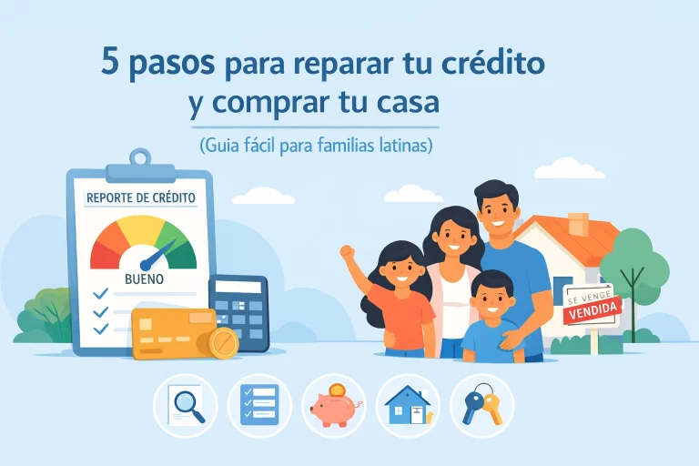 5 pasos para reparar tu crédito y comprar tu casa (Guía fácil para familias latinas)