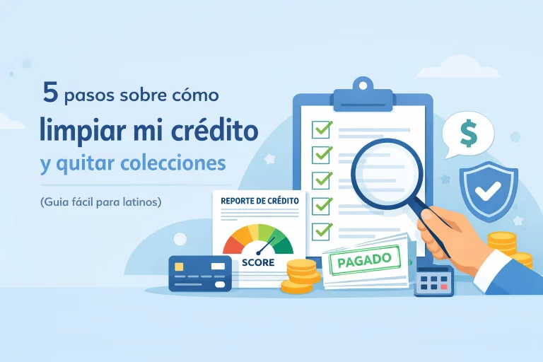 5 pasos sobre cómo limpiar mi crédito y quitar colecciones (Guía fácil para latinos)
