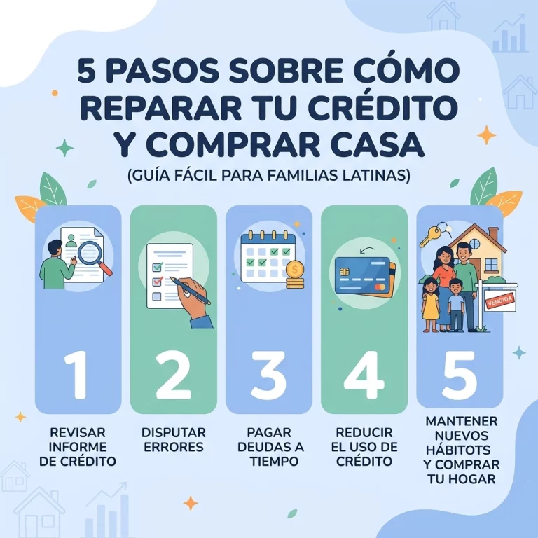 5 pasos sobre cómo reparar tu crédito y comprar casa (Guía fácil para familias latinas)