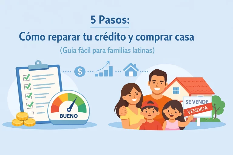 5 Pasos: Cómo reparar tu crédito y comprar casa (Guía fácil para familias latinas)