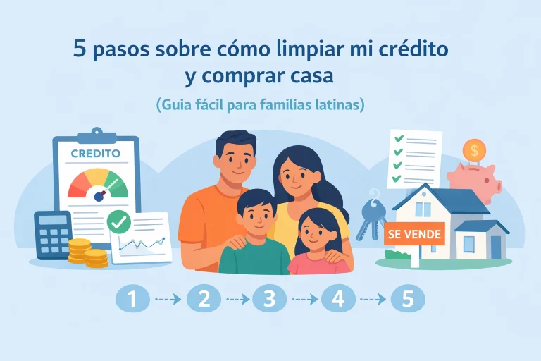 5 pasos sobre cómo limpiar mi crédito y comprar casa (Guía fácil para familias latinas)