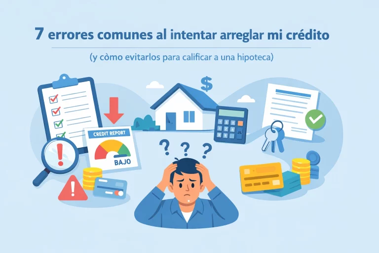 7 errores comunes al intentar arreglar mi crédito (y cómo evitarlos para calificar a una hipoteca)