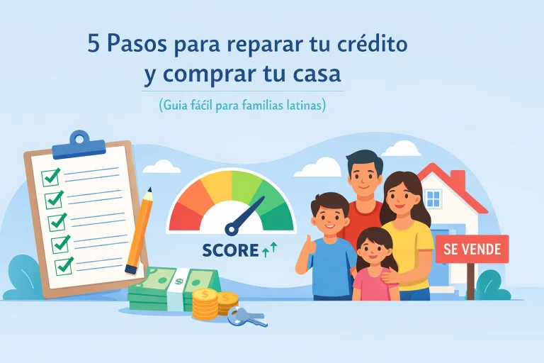 5 Pasos para reparar tu crédito y comprar tu casa (Guía fácil para familias latinas)