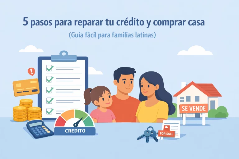 5 pasos para reparar tu crédito y comprar casa (Guía fácil para familias latinas)
