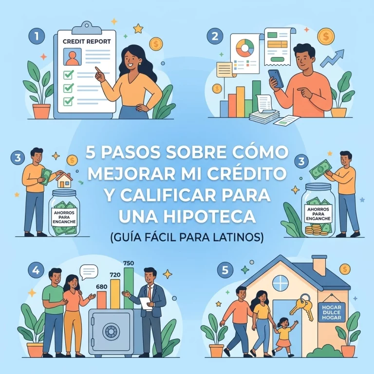 5 pasos sobre cómo mejorar mi crédito y calificar para una hipoteca (Guía fácil para latinos)