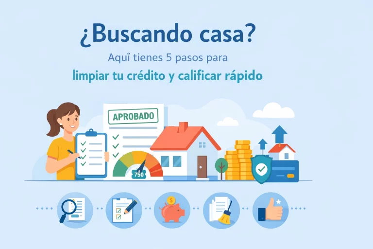 ¿Buscando casa? Aquí tienes 5 pasos para limpiar tu crédito y calificar rápido