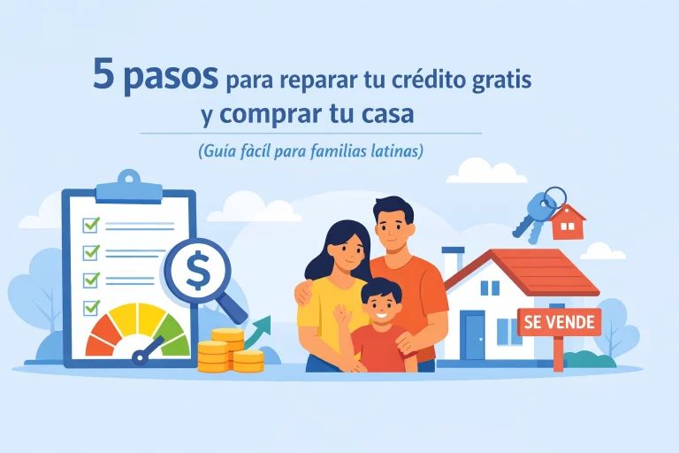 5 pasos para reparar tu crédito gratis y comprar tu casa (Guía fácil para familias latinas)