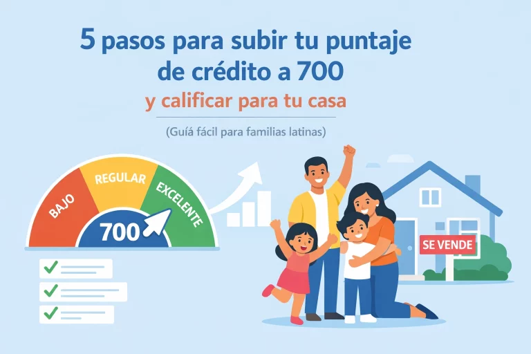 5 pasos para subir tu puntaje de crédito a 700 y calificar para tu casa (Guía fácil para familias latinas)