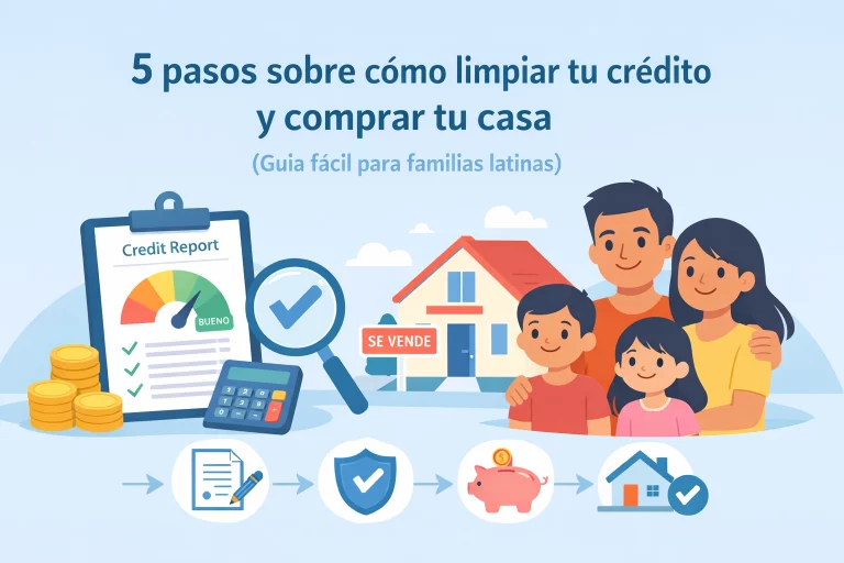 5 pasos sobre cómo limpiar tu crédito y comprar tu casa (Guía fácil para familias latinas)