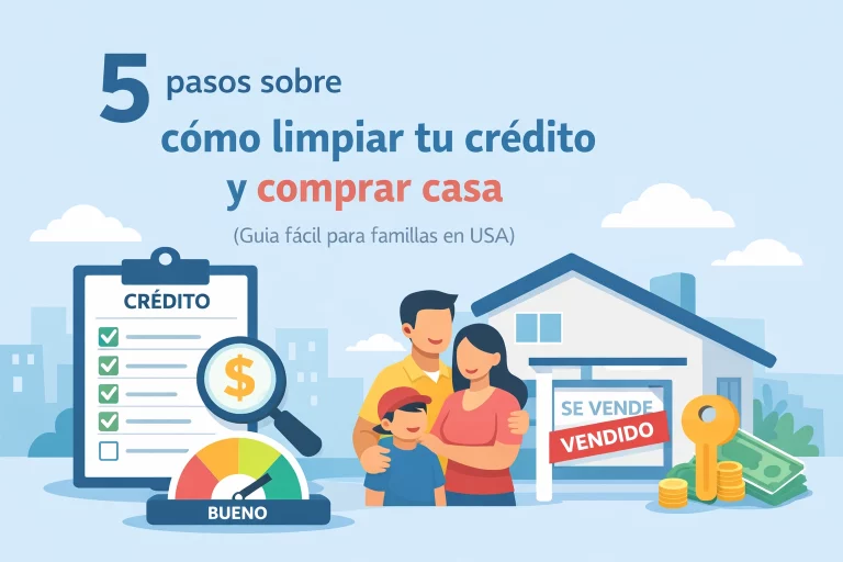 5 pasos sobre cómo limpiar tu crédito y comprar casa (Guía fácil para familias en USA)