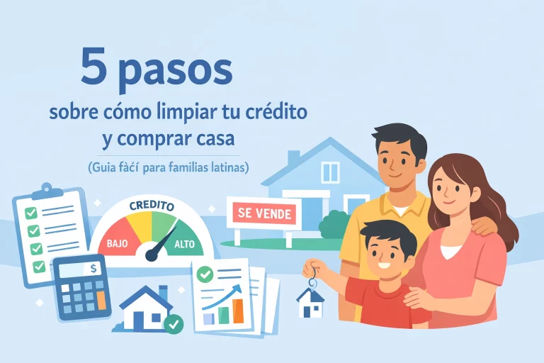 5 pasos sobre cómo limpiar tu crédito y comprar casa (Guía fácil para familias latinas)