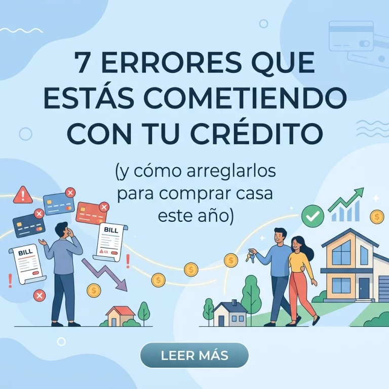 7 errores que estás cometiendo con tu crédito (y cómo arreglarlos para comprar casa este año)