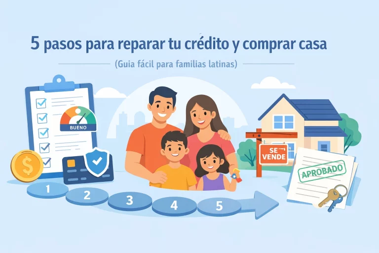 5 pasos para reparar tu crédito y comprar casa (Guía fácil para familias latinas)