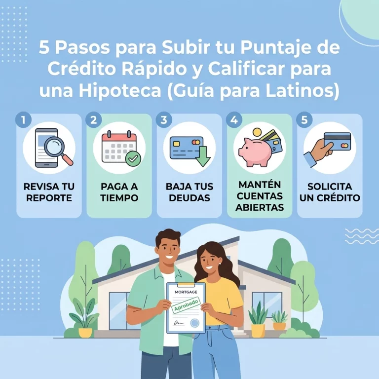 5 Pasos para Subir tu Puntaje de Crédito Rápido y Calificar para una Hipoteca (Guía para Latinos)