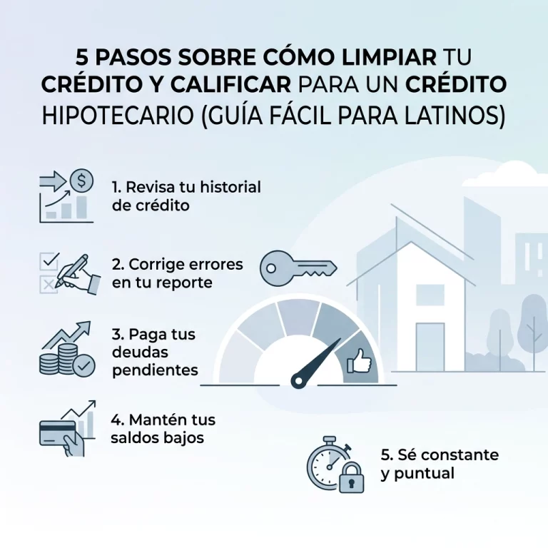 5 pasos sobre cómo limpiar tu crédito y calificar para un crédito hipotecario (Guía fácil para latinos)