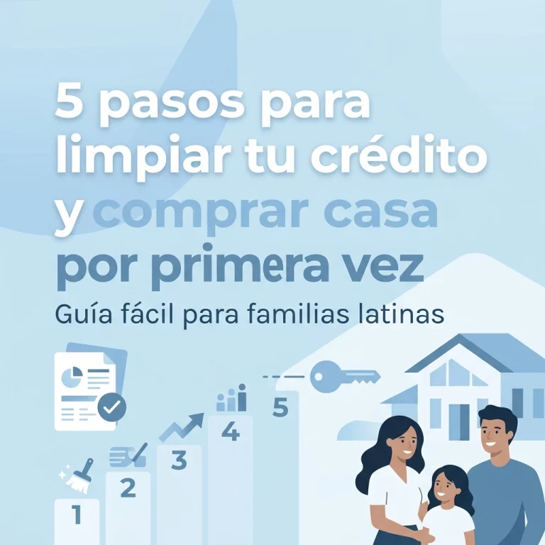 5 pasos para limpiar tu crédito y comprar casa por primera vez (Guía fácil para familias latinas)
