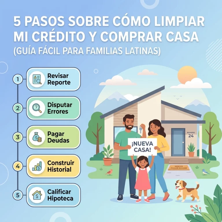 5 pasos sobre cómo limpiar mi crédito y comprar casa (Guía fácil para familias latinas)