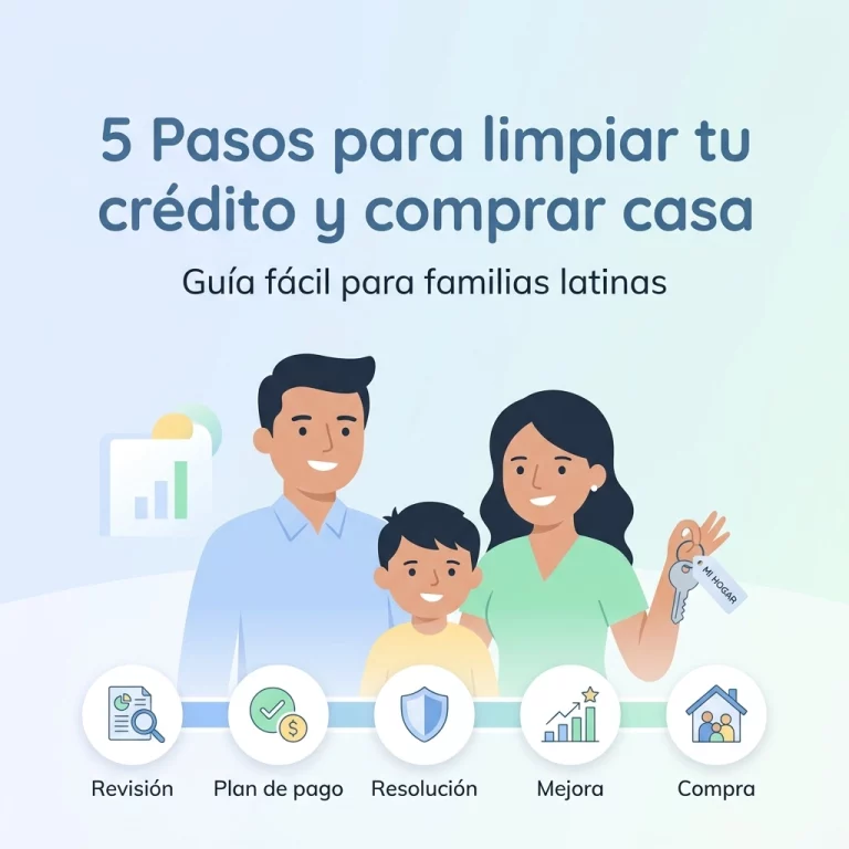 5 Pasos para limpiar tu crédito y comprar casa (Guía fácil para familias latinas)