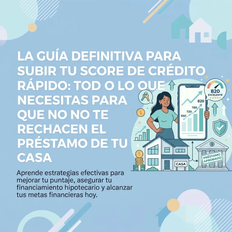 La guía definitiva para subir tu score de crédito rápido: Todo lo que necesitas para que no te rechacen el préstamo de tu casa