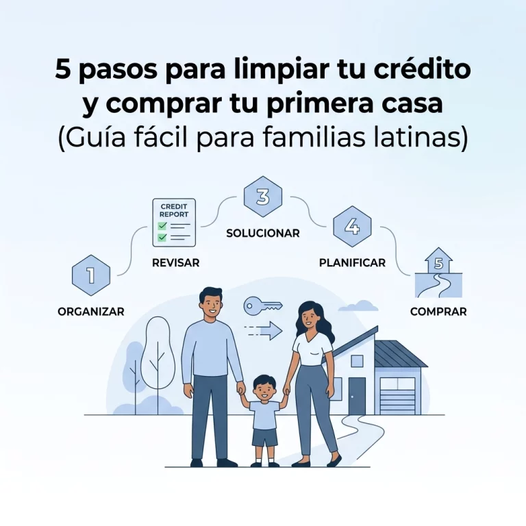 5 pasos para limpiar tu crédito y comprar tu primera casa (Guía fácil para familias latinas)
