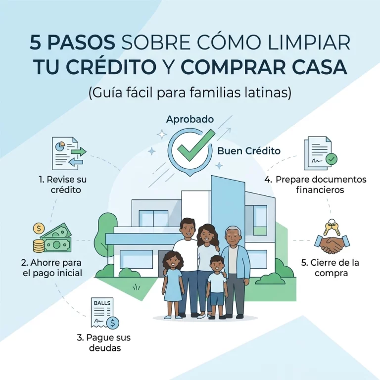 5 pasos sobre cómo limpiar tu crédito y comprar casa (Guía fácil para familias latinas)