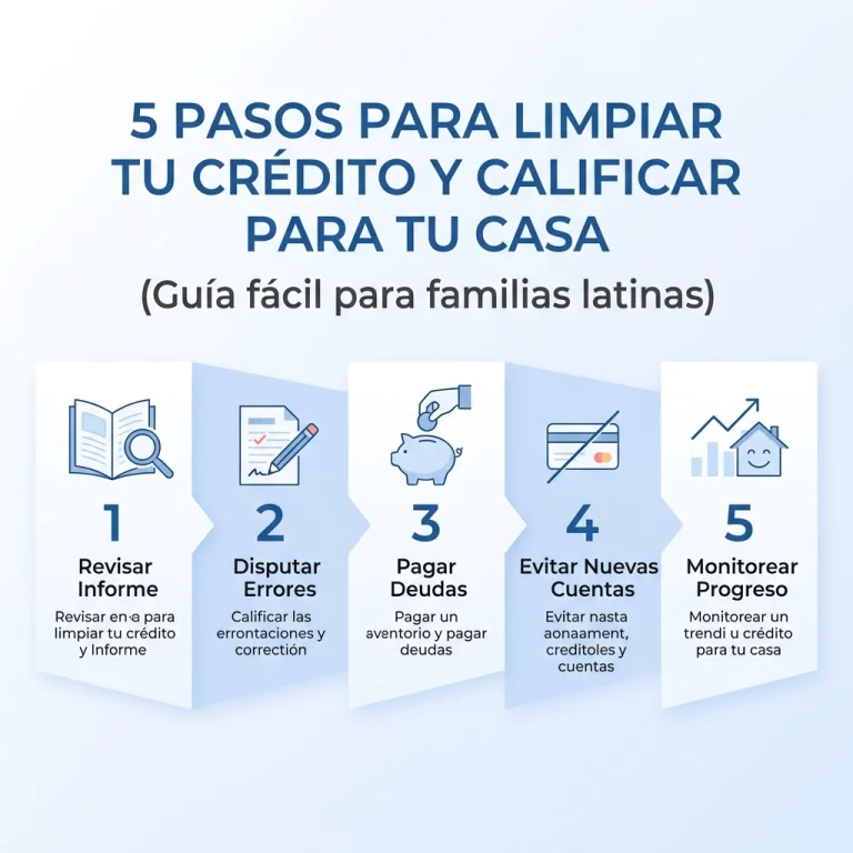 5 pasos para limpiar tu crédito y calificar para tu casa (Guía fácil para familias latinas)